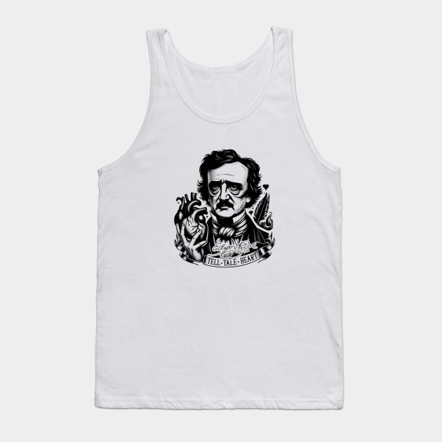 Edgar Allan Poe Tell Tale Heart Tank Top by All Folked Up